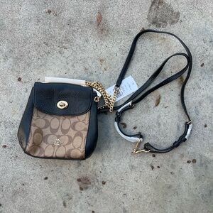 Coach Black and Tan Crossbody Bag